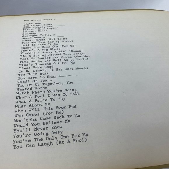 Songs By Don Gibson by Acuff Rose Publications Incorporated Very Rare Song Book - Picture 4 of 5